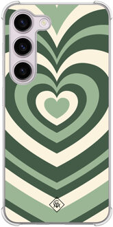 Casimoda Samsung Galaxy S23 Plus shockproof hoesje - Groen hart swirl