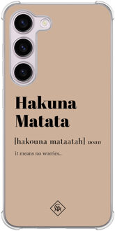 Casimoda Samsung Galaxy S23 Plus shockproof hoesje - Hakuna matata Bruin/beige