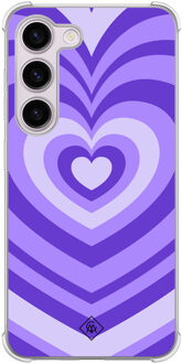 Casimoda Samsung Galaxy S23 Plus shockproof hoesje - Hart swirl paars