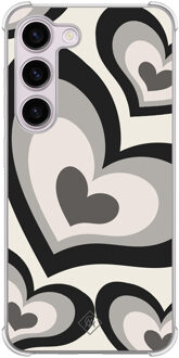 Casimoda Samsung Galaxy S23 Plus shockproof hoesje - Hart swirl zwart