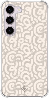 Casimoda Samsung Galaxy S23 Plus shockproof hoesje - Ivory abstraction Bruin/beige