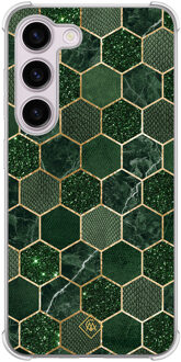 Casimoda Samsung Galaxy S23 Plus shockproof hoesje - Kubus groen