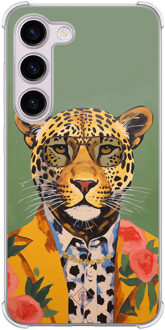 Casimoda Samsung Galaxy S23 Plus shockproof hoesje - Luipaard hipster Groen
