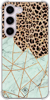 Casimoda Samsung Galaxy S23 Plus shockproof hoesje - Luipaard marmer mint