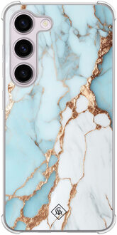 Casimoda Samsung Galaxy S23 Plus shockproof hoesje - Marmer lichtblauw