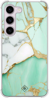 Casimoda Samsung Galaxy S23 Plus shockproof hoesje - Marmer mintgroen