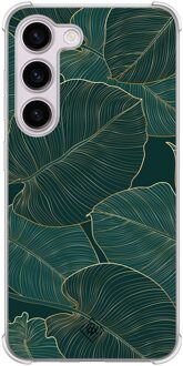 Casimoda Samsung Galaxy S23 Plus shockproof hoesje - Monstera leaves Groen