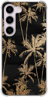 Casimoda Samsung Galaxy S23 Plus shockproof hoesje - Palmbomen Zwart, Goudkleurig