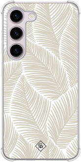 Casimoda Samsung Galaxy S23 Plus shockproof hoesje - Palmy leaves beige Bruin/beige