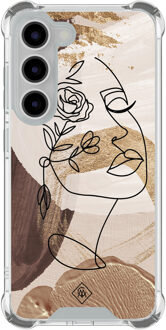 Casimoda Samsung Galaxy S23 shockproof hoesje - Abstract gezicht bruin