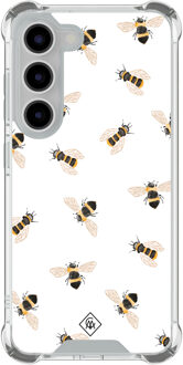 Casimoda Samsung Galaxy S23 shockproof hoesje - Bee happy Bruin/beige