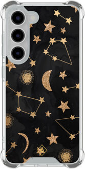 Casimoda Samsung Galaxy S23 shockproof hoesje - Counting the stars Goudkleurig