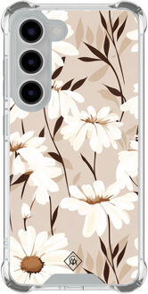 Casimoda Samsung Galaxy S23 shockproof hoesje - In bloom Bruin/beige
