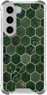 Casimoda Samsung Galaxy S23 shockproof hoesje - Kubus groen