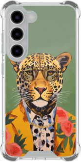 Casimoda Samsung Galaxy S23 shockproof hoesje - Luipaard hipster Groen