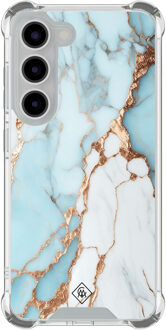 Casimoda Samsung Galaxy S23 shockproof hoesje - Marmer lichtblauw