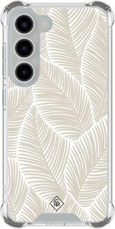 Casimoda Samsung Galaxy S23 shockproof hoesje - Palmy leaves beige Bruin/beige
