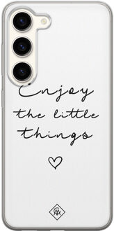 Casimoda Samsung Galaxy S23 siliconen hoesje - Enjoy life Wit