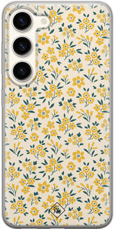 Casimoda Samsung Galaxy S23 siliconen hoesje - Yellow garden Goudkleurig