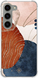 Casimoda Samsung Galaxy S23 siliconen shockproof hoesje - Abstract terracotta Multi