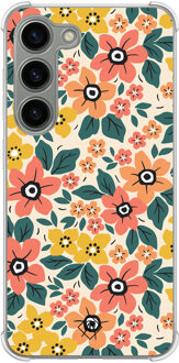 Casimoda Samsung Galaxy S23 siliconen shockproof hoesje - Blossom Multi