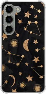 Casimoda Samsung Galaxy S23 siliconen shockproof hoesje - Counting the stars Zwart