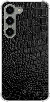 Casimoda Samsung Galaxy S23 siliconen shockproof hoesje - Croco zwart
