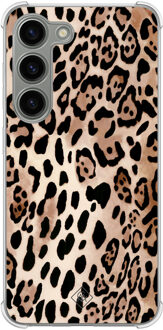 Casimoda Samsung Galaxy S23 siliconen shockproof hoesje - Golden wildcat Bruin/beige