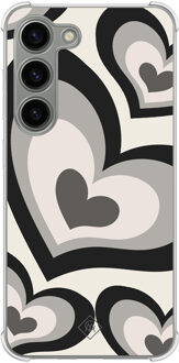 Casimoda Samsung Galaxy S23 siliconen shockproof hoesje - Hart swirl zwart