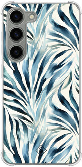 Casimoda Samsung Galaxy S23 siliconen shockproof hoesje - Japandi waves Blauw