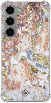 Casimoda Samsung Galaxy S23 siliconen shockproof hoesje - Marble rosegold Rosekleurig