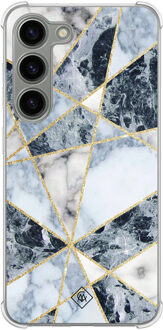 Casimoda Samsung Galaxy S23 siliconen shockproof hoesje - Marmer blauw