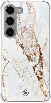 Casimoda Samsung Galaxy S23 siliconen shockproof hoesje - Marmer goud Goudkleurig