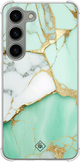 Casimoda Samsung Galaxy S23 siliconen shockproof hoesje - Marmer mintgroen