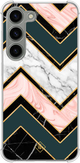 Casimoda Samsung Galaxy S23 siliconen shockproof hoesje - Marmer triangles Multi