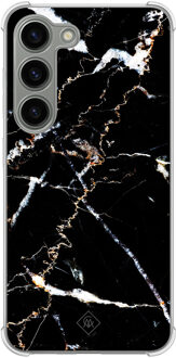 Casimoda Samsung Galaxy S23 siliconen shockproof hoesje - Marmer zwart