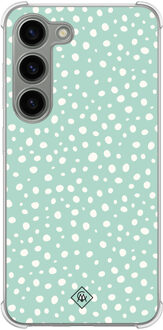 Casimoda Samsung Galaxy S23 siliconen shockproof hoesje - Mint dots