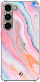 Casimoda Samsung Galaxy S23 siliconen shockproof hoesje - Pink glam Roze