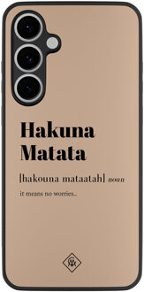 Casimoda Samsung Galaxy S24 FE hoesje - Hakuna matata Bruin/beige
