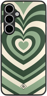 Casimoda Samsung Galaxy S24 FE hoesje - Hart swirl groen