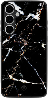 Casimoda Samsung Galaxy S24 FE hoesje - Marmer zwart Zwart, Goudkleurig