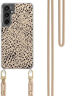 Casimoda Samsung Galaxy S24 FE hoesje met beige koord - Spot on Bruin/beige