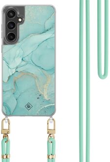 Casimoda Samsung Galaxy S24 FE hoesje met mint koord - Touch of mint