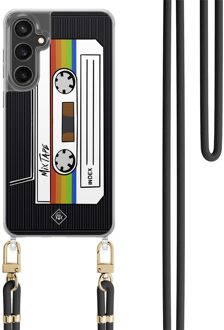 Casimoda Samsung Galaxy S24 FE hoesje met zwart koord - Cassette mixtape