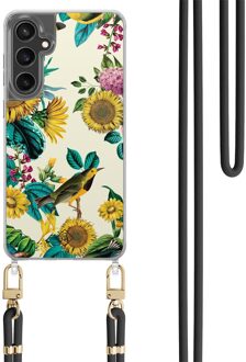 Casimoda Samsung Galaxy S24 FE hoesje met zwart koord - Sunflowers Geel, Multi