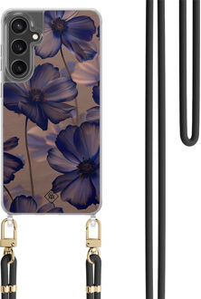 Casimoda Samsung Galaxy S24 FE hoesje met zwart koord - Twilight petals Paars
