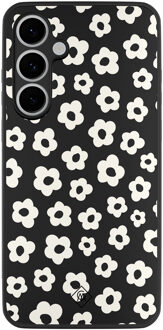 Casimoda Samsung Galaxy S24 FE hoesje - Retro bloempjes Zwart