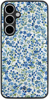 Casimoda Samsung Galaxy S24 FE hoesje - Vintage blue floral Blauw