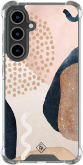 Casimoda Samsung Galaxy S24 FE shockproof hoesje - Abstract dots Bruin/beige
