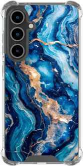 Casimoda Samsung Galaxy S24 FE shockproof hoesje - Ocean marble Blauw